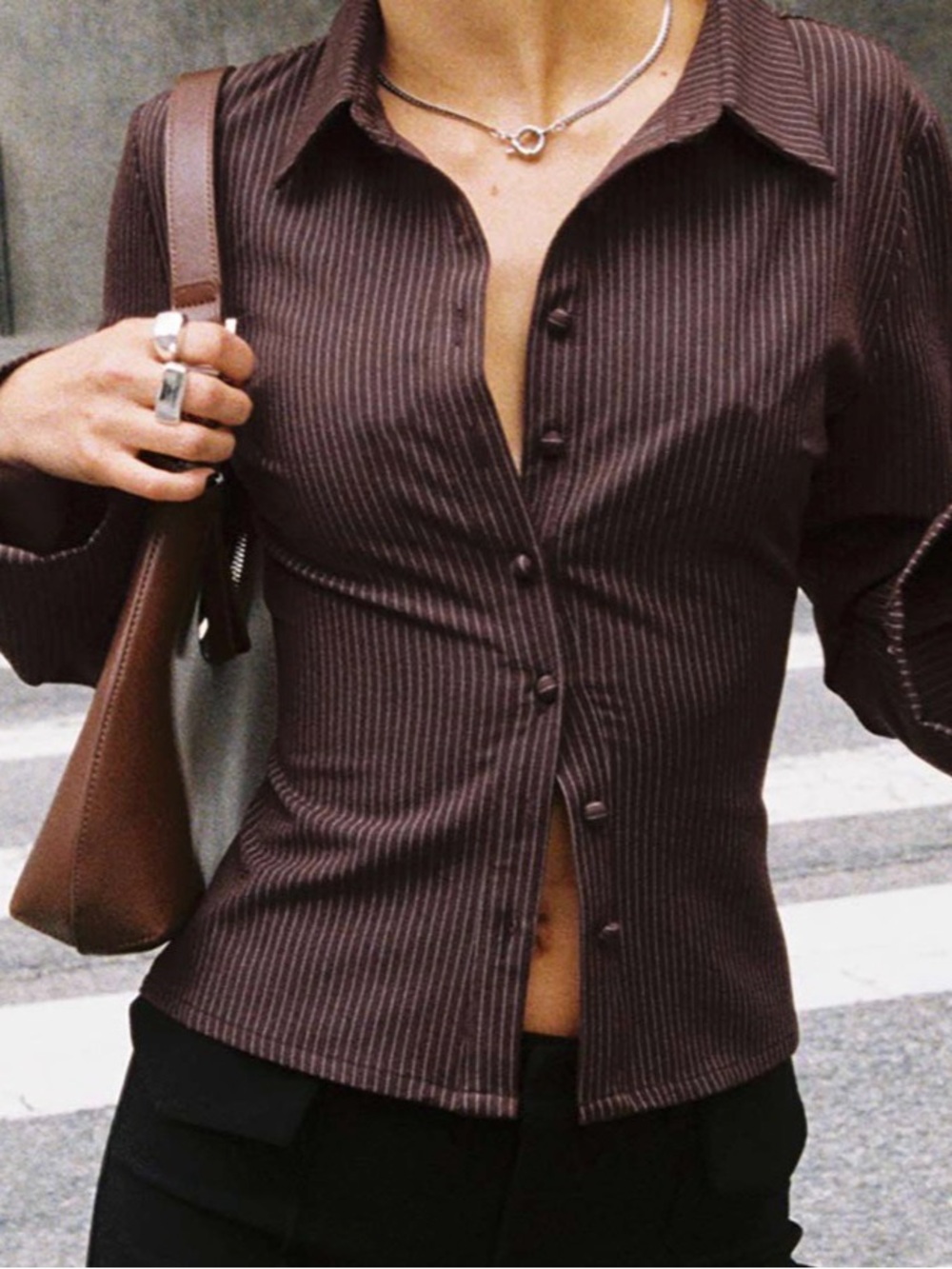 Princess Polly Anni Pinstripe Button Up Shirt